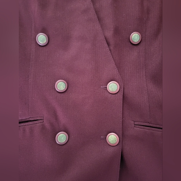 Vintage Canadian Made Amoretti Burgundy Blazer size 7 - Picture 2 of 7